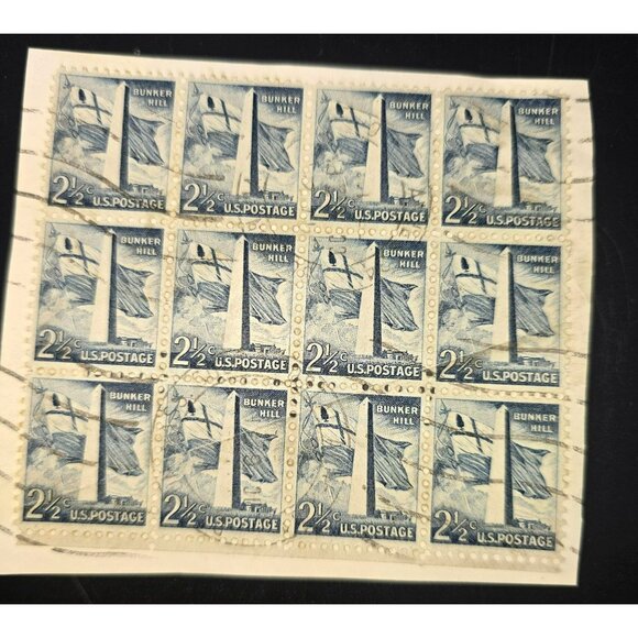 Vintage U.S. Postage Stamps Sheet Lot - Bunker Hill 2.5¢ Red 2¢ 5¢ & 1.5¢ LI3044 - Picture 3 of 5